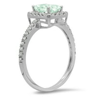 1,96ct Emerald Cut zeleni simulirani dijamant 14k Bijelo zlato Graviranje Izjava o bridalnoj godišnjici