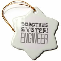Inženjer sistema robotike Smiješan ukrasni tekst na bijelom. Cool poklon snježna pahuljica porculanski