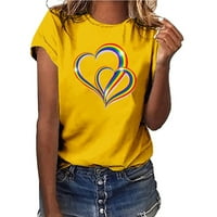 Majice za vježbanje za žene Dark Majica Šarene majice Vrhovi Ženska bluza Casual Short Love Modni rukavi