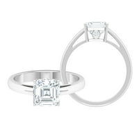 Žene 2. CT Asscher Cut Moissnite Solitaire Angažman prsten, poklon za njene, 14k bijelo zlato, SAD 8,00