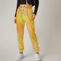 Feterrnal ženski povremeni modni ispisani ispisani digitalni tiskani široki hlače za noge hlače kapri