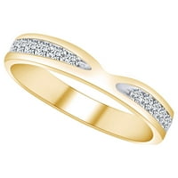 0. Carat okrugli oblik bijeli prirodni dijamantski godišnjica vjenčani prsten za vjenčanje 14K čvrsta
