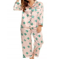 Paille dame za spavanje Leopard tiskana noćna odjeća s dugim rukavima pidžamas setovi za žene baggy