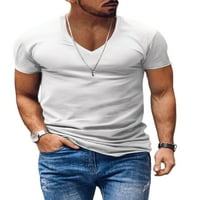 LUMENTO MENS MAJICA Čvrsta boja mišićne majice kratki rukav ljetni vrhovi muškarci Comfy bluza moda