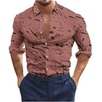 Muški dugi rukav ležerni majice dolje Trendy Holiday Gifts Tie Dye Gradijent tiskane majice Loose Regular