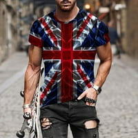 Muška majica Ljetna nezavisnost Dan modne zastave Štampanje kratkih rukava za majice za muški uredski