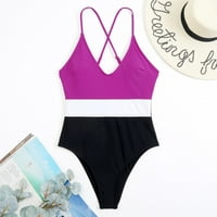 Optivno odijelo za žene Blok u boji Bikini Jumpsuits kupaći kostim Soft bag konzervativni halter kupaći