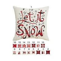 Walbest Božićni jastuk za bacanje, Xmas Custun Cover Dekoracija kućišta Zimska zabava Nevidljivi patentni