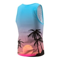Outfmvch tenk top za muškarce Ljeto tiskovina modna casual sportska plaža rezervoar bez rukava ženski