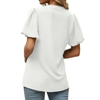 The majice za žene kratki rukovi Bluze Regularne fit T majice Pulover vrhovi Ters Forks Solid T-majice