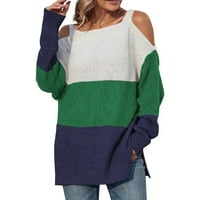 Cotonie ženske ležerne modne boje podudaranje pulover Duks s dugim rukavima Velika prodaja m