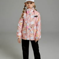Floleo Girls Kids Outfits Toddler Kids Baby Girls Modne slatke crtane oblake uzorak vjetrootporna jakna