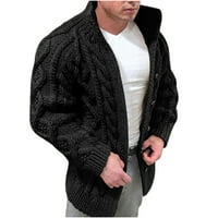 Uorcsa novi proizvod Čvrsta boja jesen i zimska modna prozračna pletena mens džemperi crni