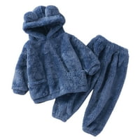 Djeca dječja djevojačka dječaka odjeća zima topla s kapuljačom medvjeda dukserica i hlače jeseni trenerke pajamas spavanje set lagana jakna za bebe