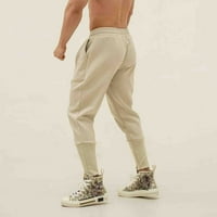 Leey-World Hlače za muškarce muške proljeće casual fitness trkački pantaloni za crtanje labavih struka solidne hlače u džep