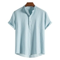 Auroural Man Odjeća za čišćenje muške majice Stripe postolje COLLAR CALEST LOUS LAOSE SOBA VELIKOG SHORT
