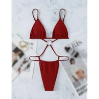 Žene dame bez leđih boja Bikini Gakini GaiMiese kostimi kupaći kostimi crveni s