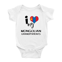Srce Moji mongolski bake i bake Mongolia voli zastavu Baby Jedno-komadi