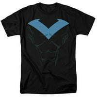 Batman-Nightwing kostim - čarobnjak za odrasle sa kratkim rukavima - crna, ekstra velika