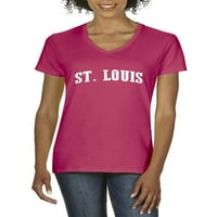 - Ženska majica s kratkim rukavima V-izrez - St. Louis