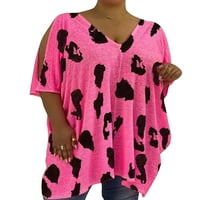 Žene Ležerne majice kratkih rukava Kaftan labavi ljetni vrhovi bluza od tiskane vrećaste majice pulover