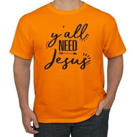 Christian Faith y'all trebate Isus inspirativno kršćanske muške grafičke majice, narandžaste, 2xL