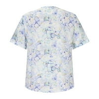 Ženska bluza za ispis kratkih rukava za majicu s rukavima Retrover Estetske košulje za praznike Vintage