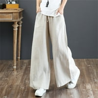 Flannel Leisure Wear Plus Veličina Žene Ležerne hlače sa džepovima Ljetne hlače za žene Ženske posteljine