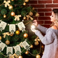 Njspdjh Drvene pahuljice slova isklesana šuplji privjesak Božićni ukrasni rukotvorini kreativni viseći
