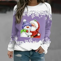 HFYIHGF božićna dukserica za žene za žene pulover Xmas majica jesen zima casual slatka snježna pahuljica