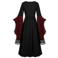 Loopsun haljine za žene Ženske velike veličine rukave s lubanjem rubanje Print modni zavoj s dugim rukavima