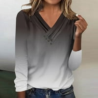 Ketyyh-Chn Ženska modna košulja džemper vrhom Grey, XL
