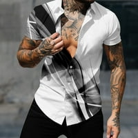 Muška majica čišćenje muškaraca modni casunski gumbi Ispis isključivanja kratkih rukava majica bluza