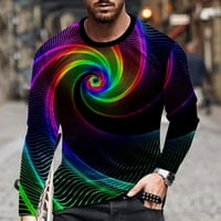 Muškarci dugih rukava cašica casual okruglica s kratkim rukavima pulover linija 3D ispisana muška majica