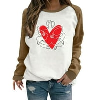 Prodaja Ženska košulja za Valentinovo Crewneck Pulover Valentine Heart Grafički ispis Vrhovi pokloni