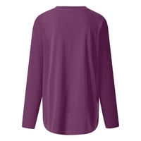 Sayhi ženska boja pamučna bluza s dugim rukavima s dugim rukavima plus veličina majica