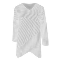 Prodajne majice za žene kratki rukav Criss Cross Striped Teen Grils Modna odjeća V-izrez Tee majica