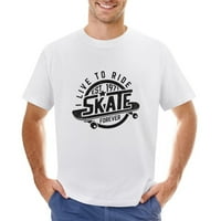 Uživo za vožnju Skate Est Skateboard Muška grafička majica Vintage kratki rukav Sport Tee White l