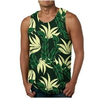 Zeleni vrhovi za muškarce Nova moda Ležerna ljetna ljetna cvjetna havajska Camisole Print Sport Okrugli