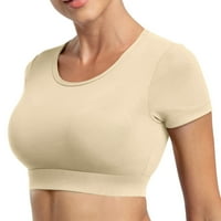 Ženske majice Žene Otvorene boje TEE vrhovi sa uklonjivim jastučićima Vježbajte ni košulju bez leđa