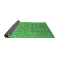 Ahgly Company Zatvoreni kvadratni orijentalni smaragdni tepih za zelenu industrijsku površinu, 7 'kvadrat