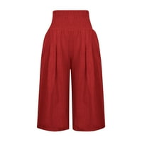 Iuhan Womens Capri Yoga hlače široke noge elastične struke salonske hlače labave čim vježbanje hladnjaka