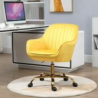 Kućna uredska stolica, podesiva visina 360 ° okretna stolica sa visokim leđima i zlatnom metalnom bazom,