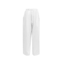 Modne hlače za žene Slit Split Dugme Down Jednoj grudi Široko noge Solid Boja elastična struka Palazzo