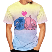 Porodica podudaranje crtanih majica Lilo & Stitch tiskani redovni fit casual majica kratkih rukava Fahion majica za muškarce za muškarce