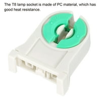 Uxcell T držač lampe utičnica bez drhtave svjetlosnog držača bijela i zelena za LED fluorescentna cijev,