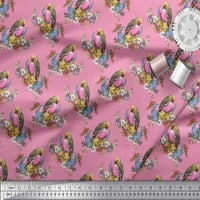 Soimoi ružičasti pol georgette listovi tkanine, cvjetni i američki robinski tkanini za ptice sa širokim