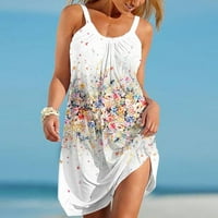 Medcursor Women Haljina Ženska Ljetna plaža Proljeće Striped Print Slatka haljina Swing Cover Up Sunderss