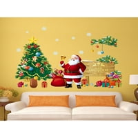 Shakub božićne santa santa drvene zidne naljepnice Xmas Art naljepnice Početna Dekor za zabavu prozora