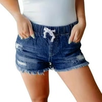 Ženske traperice Žene Casual High Struk traper kratke hlače Hem Ripped Jeans Hotsures
